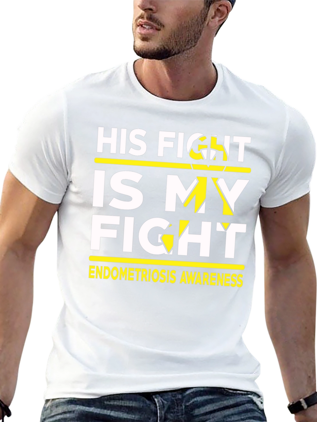 His Fight Is My Fight Endometriosis Awareness T-Shirt