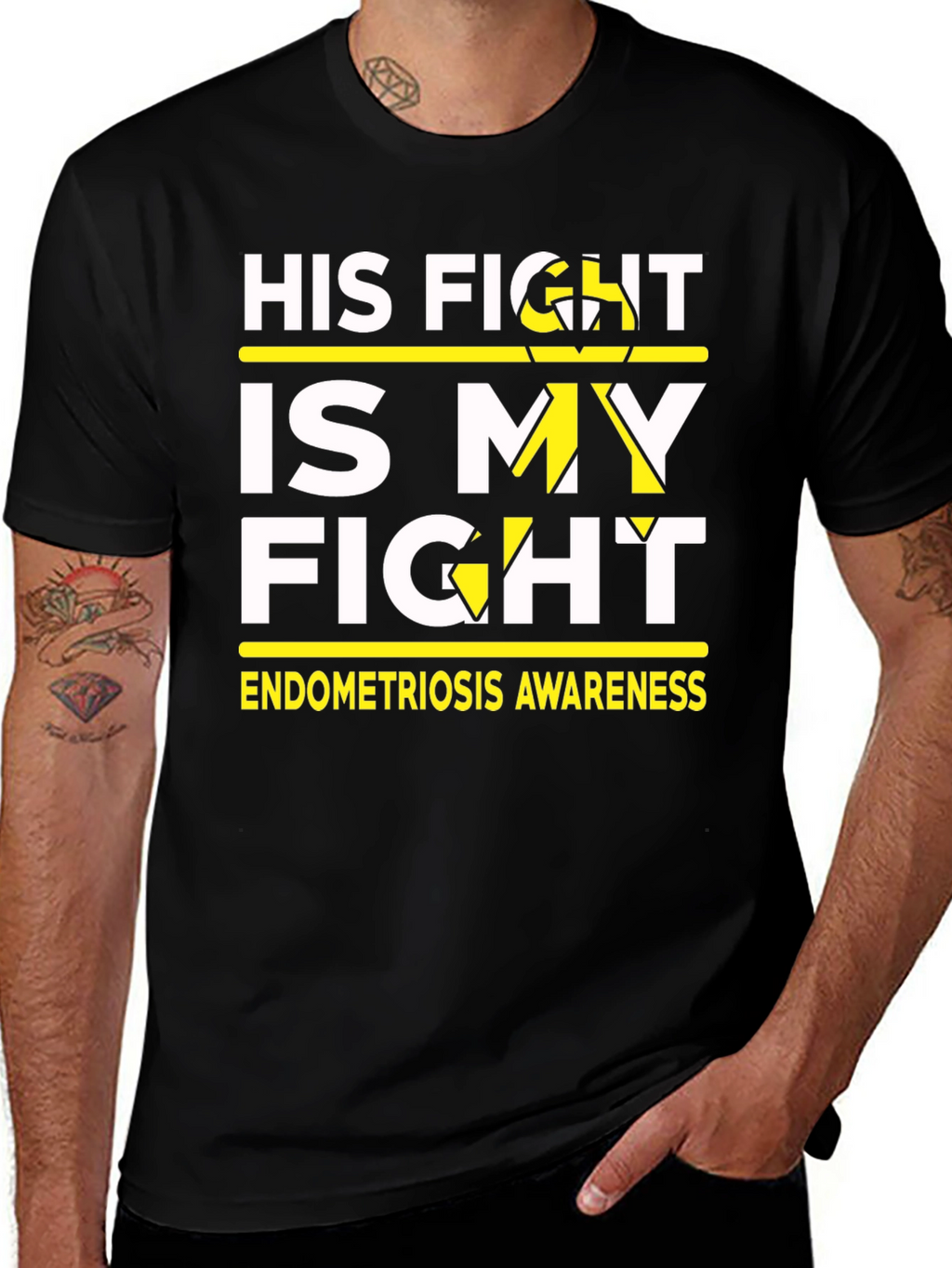 His Fight Is My Fight Endometriosis Awareness T-Shirt