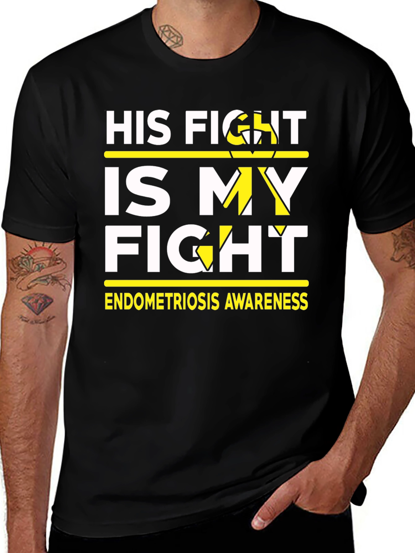 His Fight Is My Fight Endometriosis Awareness T-Shirt