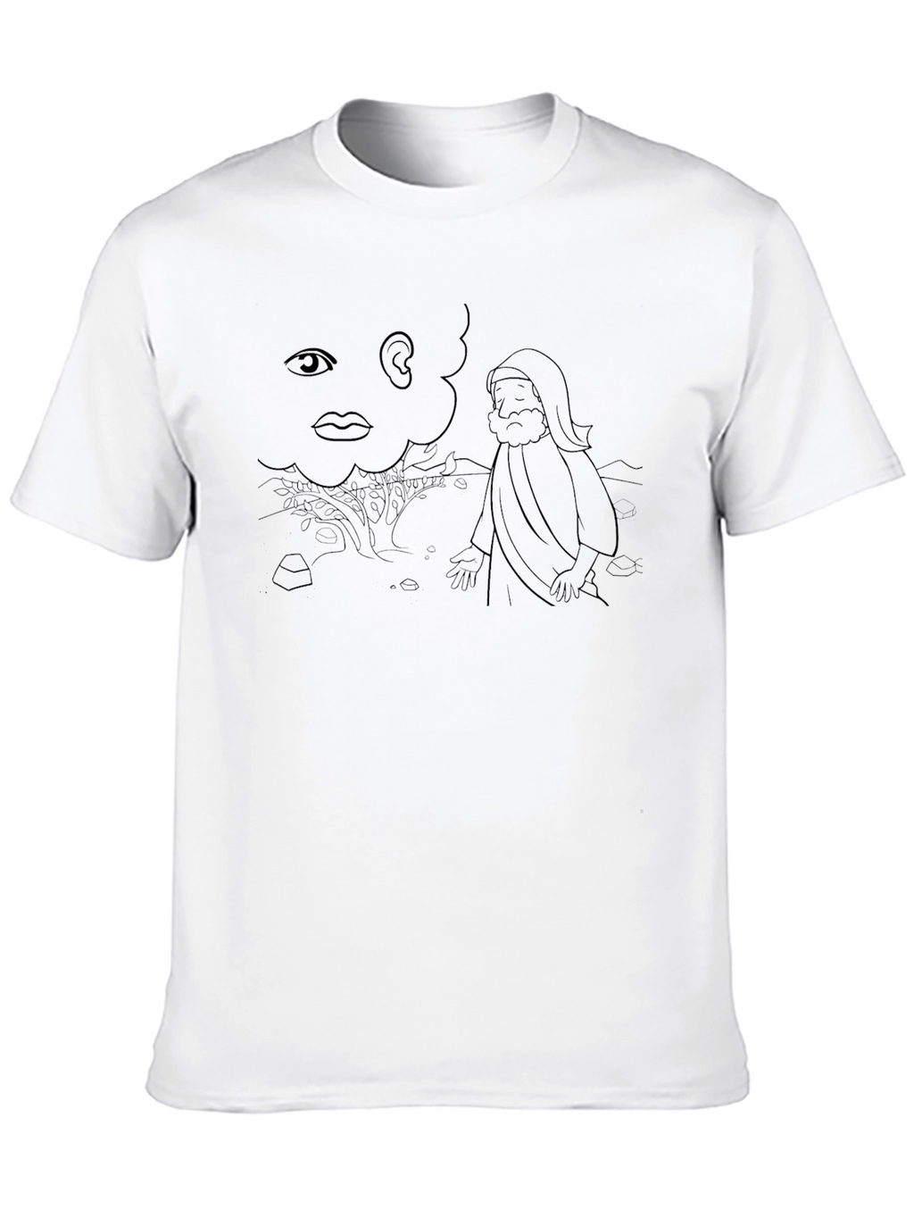 Moses Burning Bush T-Shirt - Biblical Cartoon Design