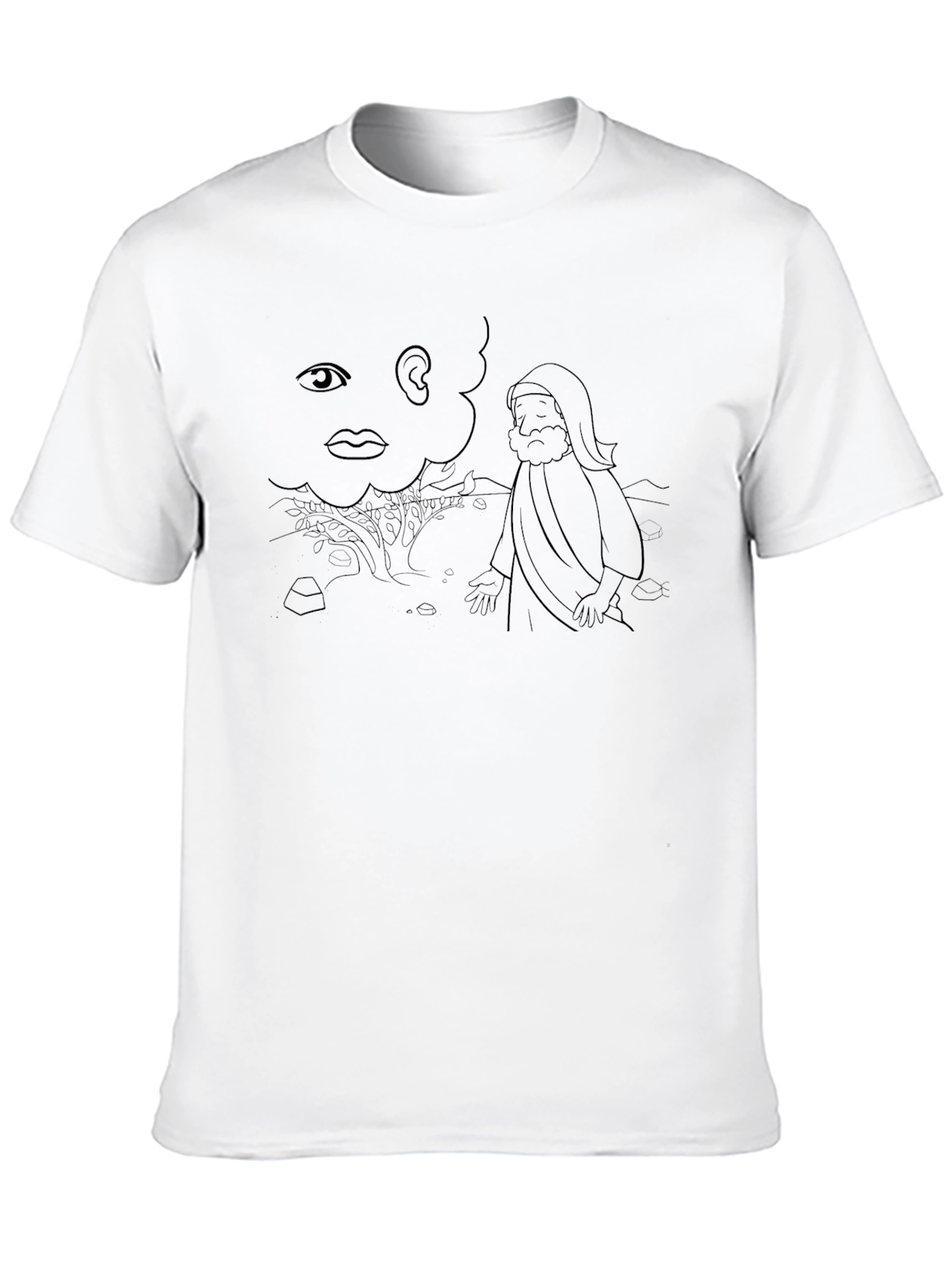 Moses Burning Bush T-Shirt - Biblical Cartoon Design