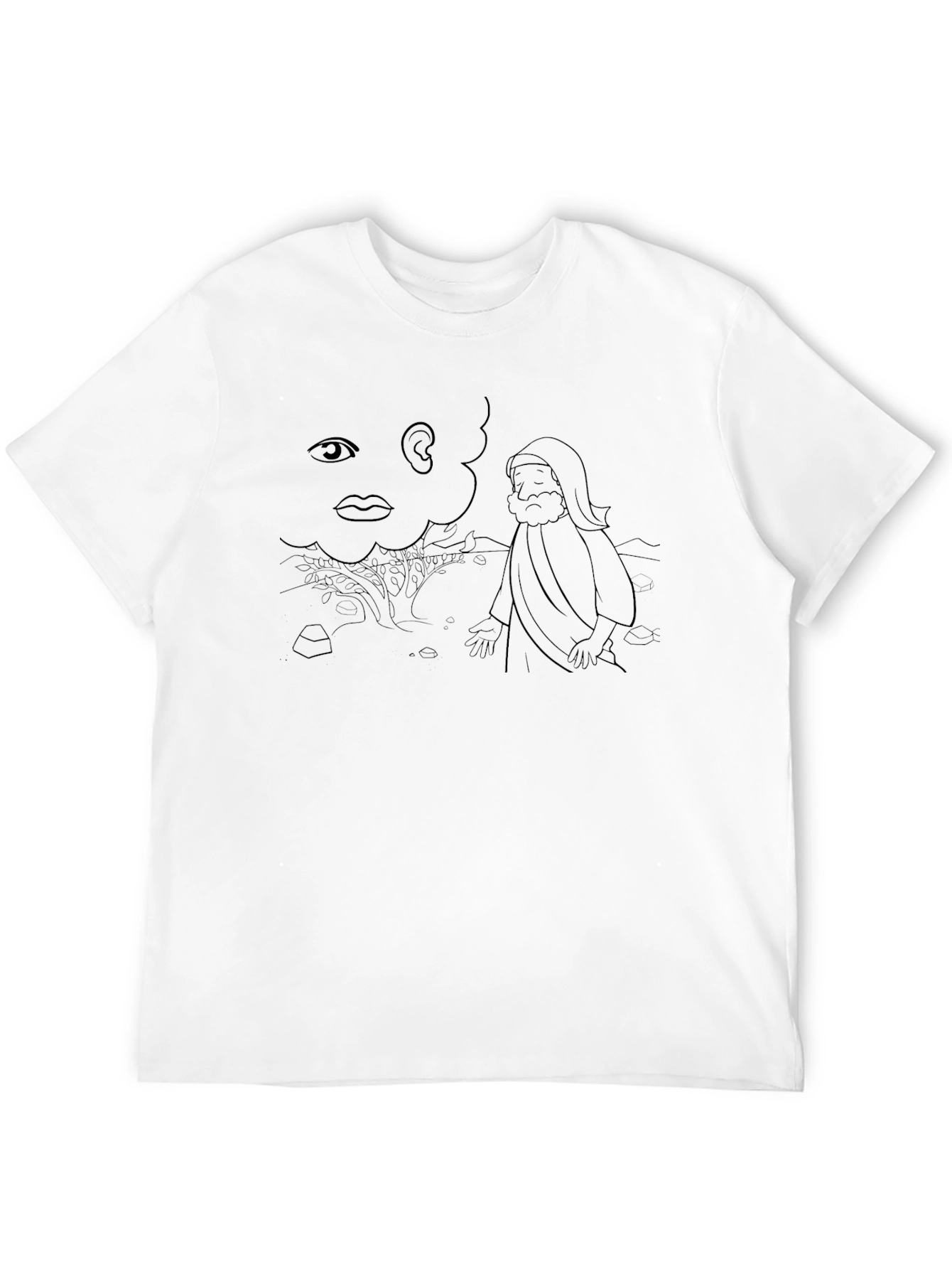 Moses Burning Bush T-Shirt - Biblical Cartoon Design