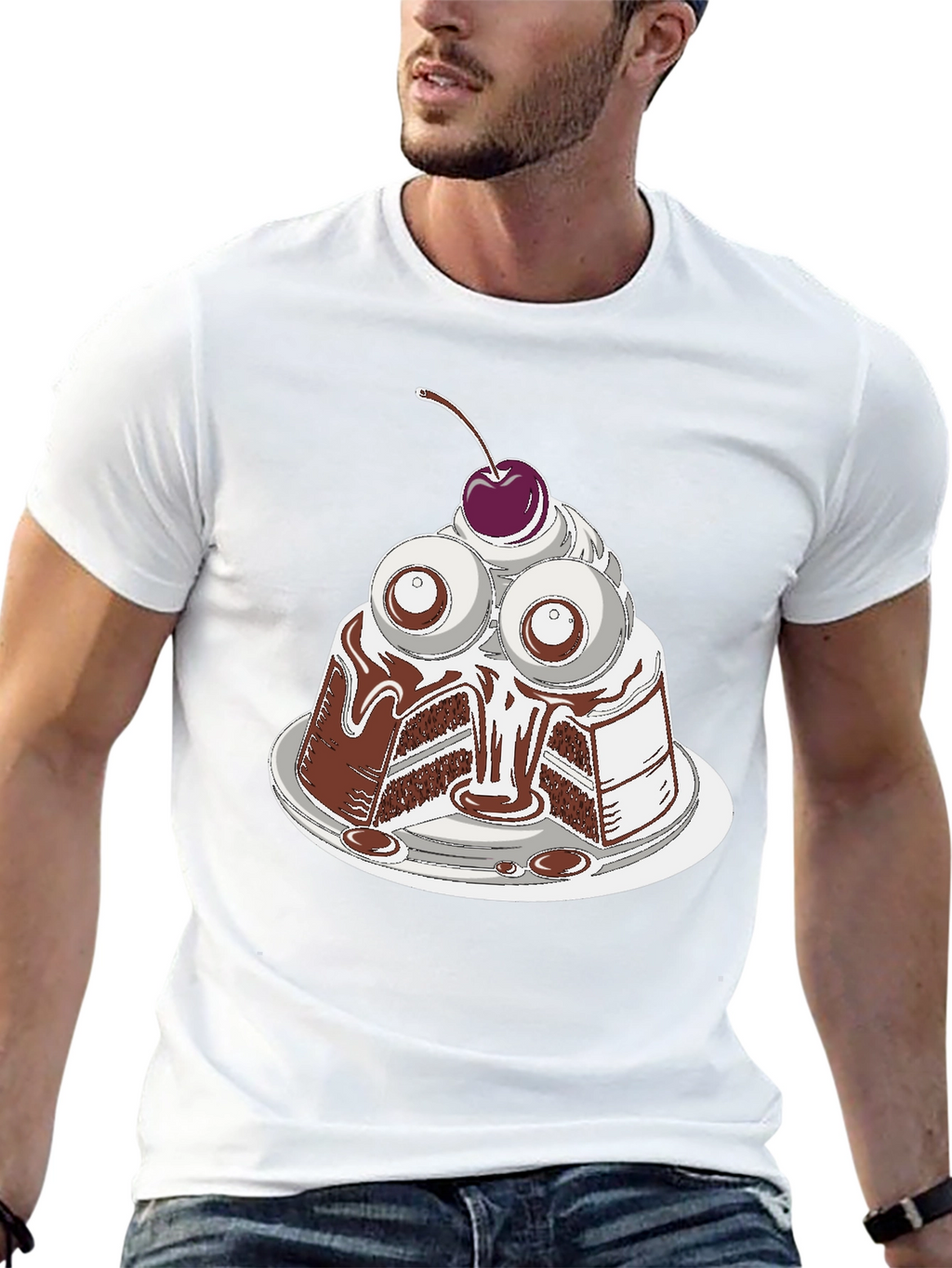 Eye Cake Graphic Tee - Quirky Dessert T-Shirt