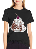 Eye Cake Graphic Tee - Quirky Dessert T-Shirt