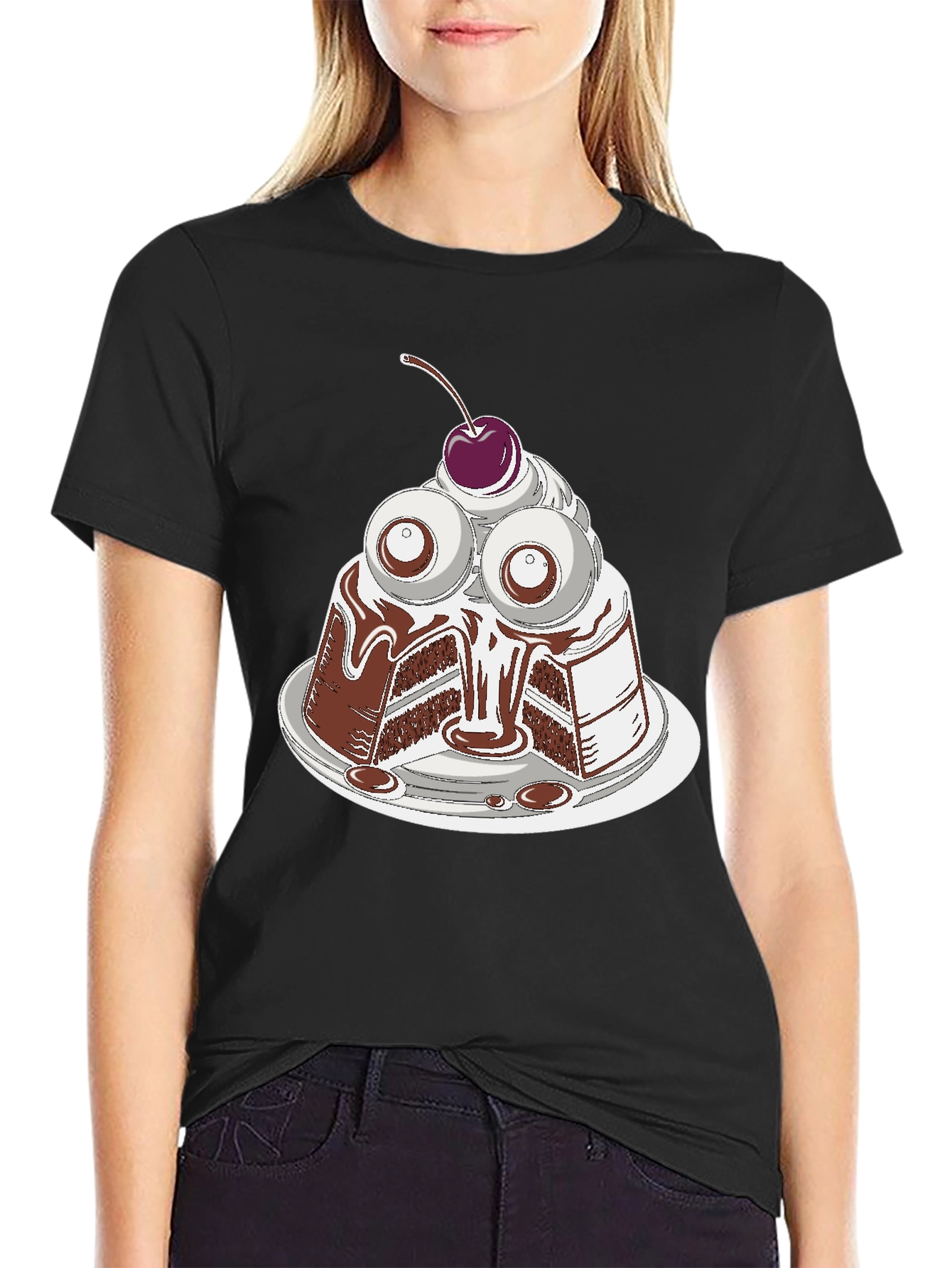 Eye Cake Graphic Tee - Quirky Dessert T-Shirt