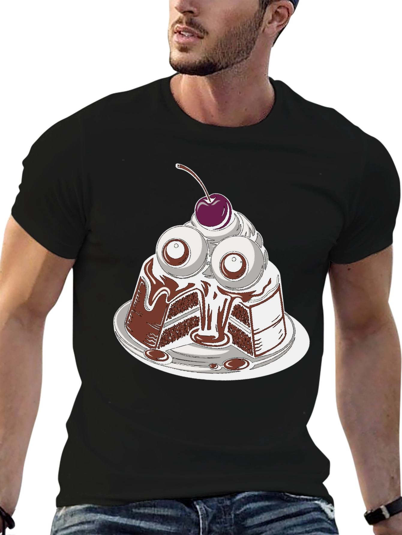 Eye Cake Graphic Tee - Quirky Dessert T-Shirt
