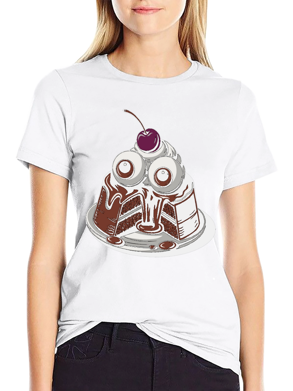 Eye Cake Graphic Tee - Quirky Dessert T-Shirt