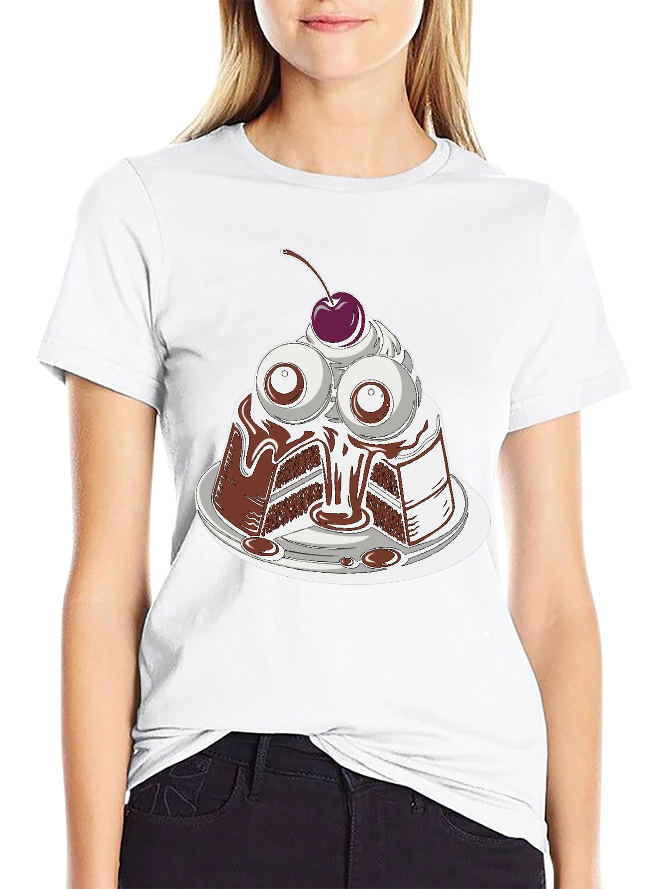 Eye Cake Graphic Tee - Quirky Dessert T-Shirt