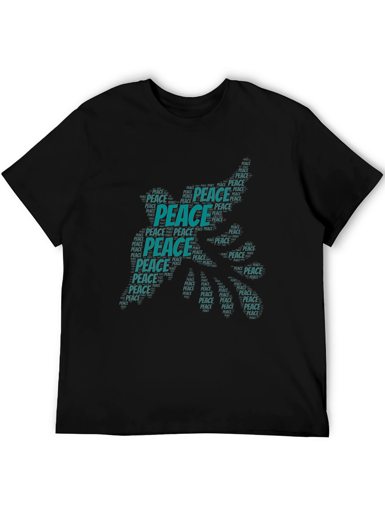Peace Word Art Graphic T-Shirt - Black