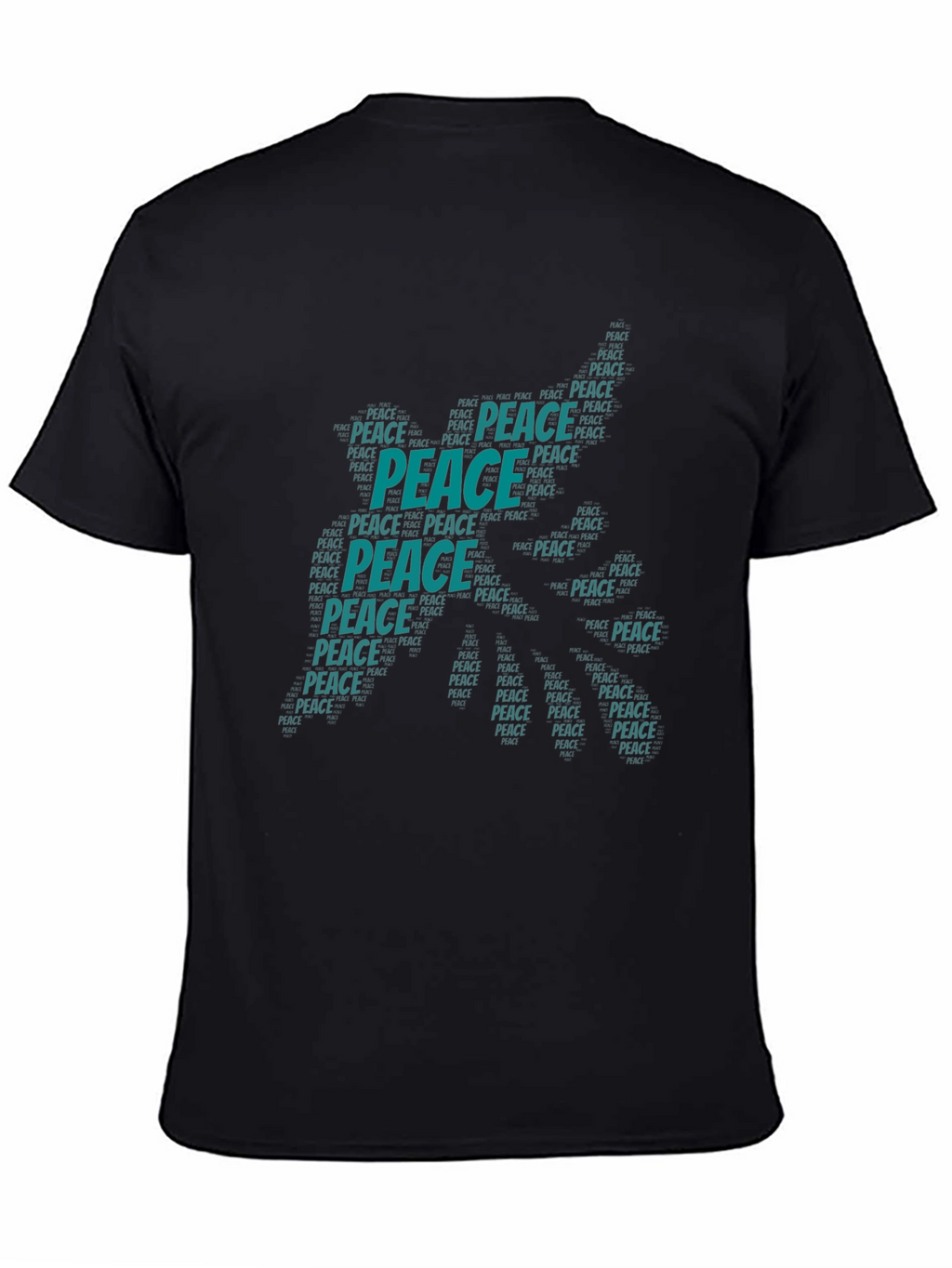 Peace Word Art Graphic T-Shirt - Black