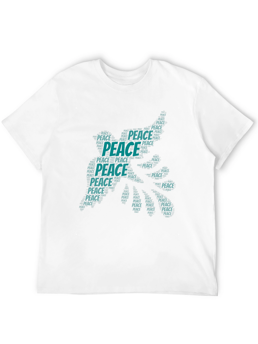 Peace Word Art Graphic T-Shirt - Black