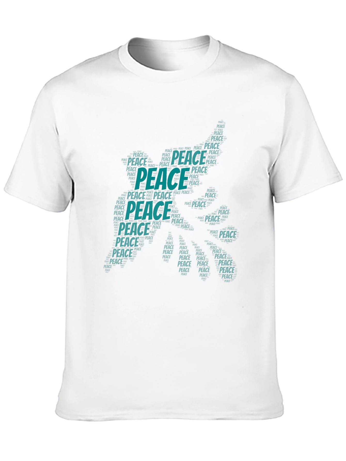 Peace Word Art Graphic T-Shirt - Black