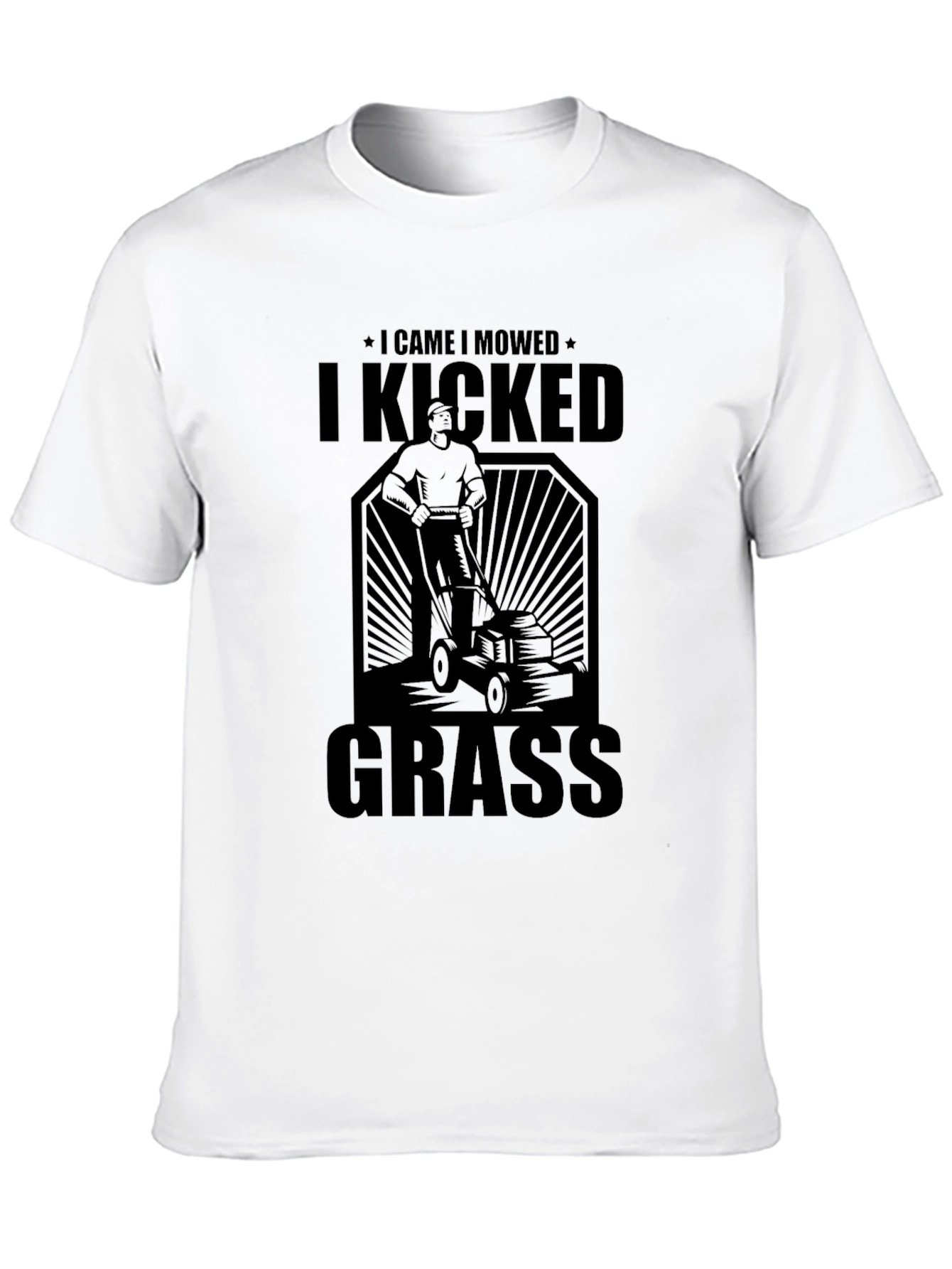 I Came I Mowed I Kicked Grass Black T-Shirt