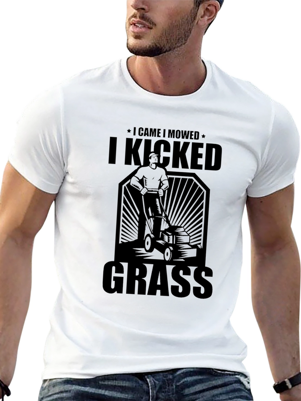 I Came I Mowed I Kicked Grass Black T-Shirt