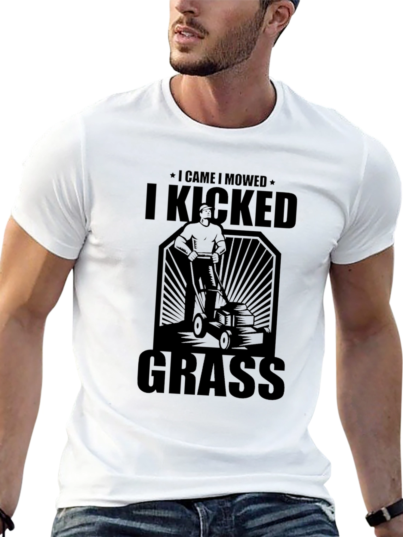 I Came I Mowed I Kicked Grass Black T-Shirt