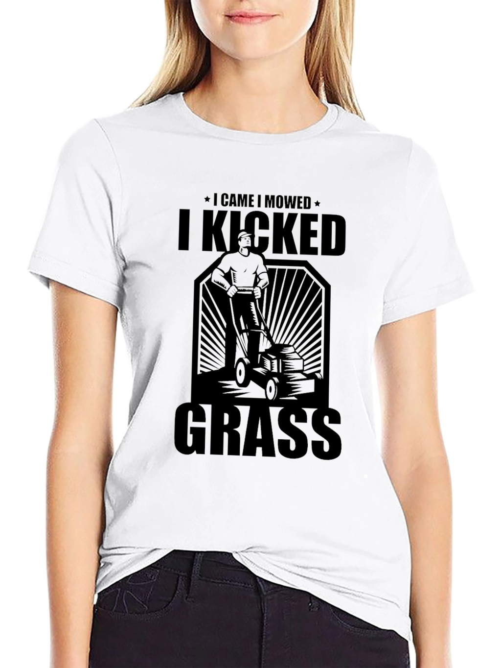 I Came I Mowed I Kicked Grass Black T-Shirt