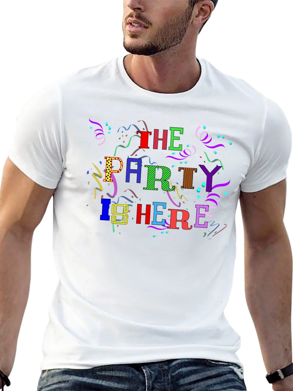 Party Here T-Shirt - Fun Celebration Design!