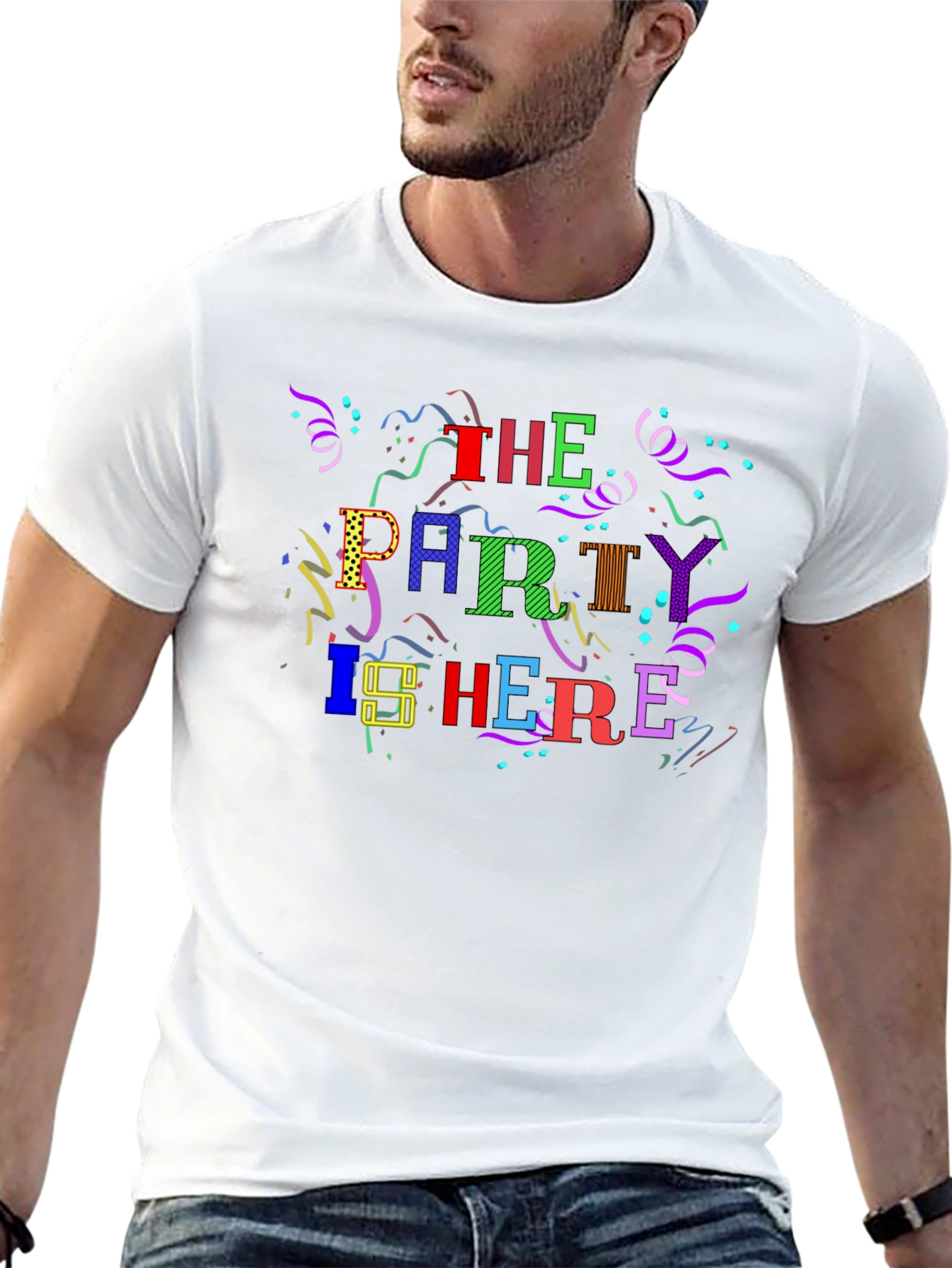 Party Here T-Shirt - Fun Celebration Design!