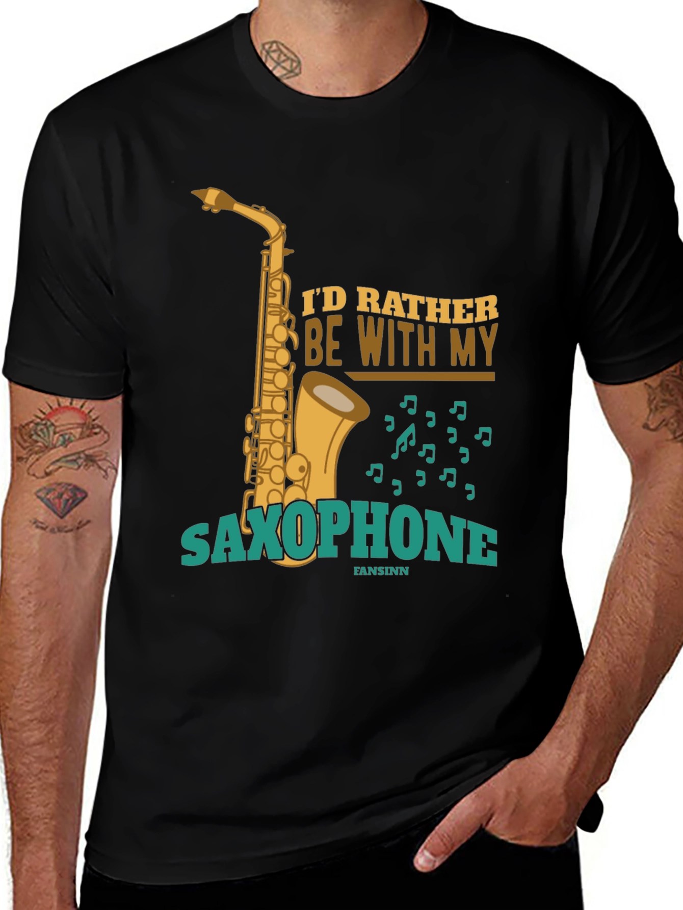 Saxophone Lover Graphic Tee - Id Rather Be With My Saxophone