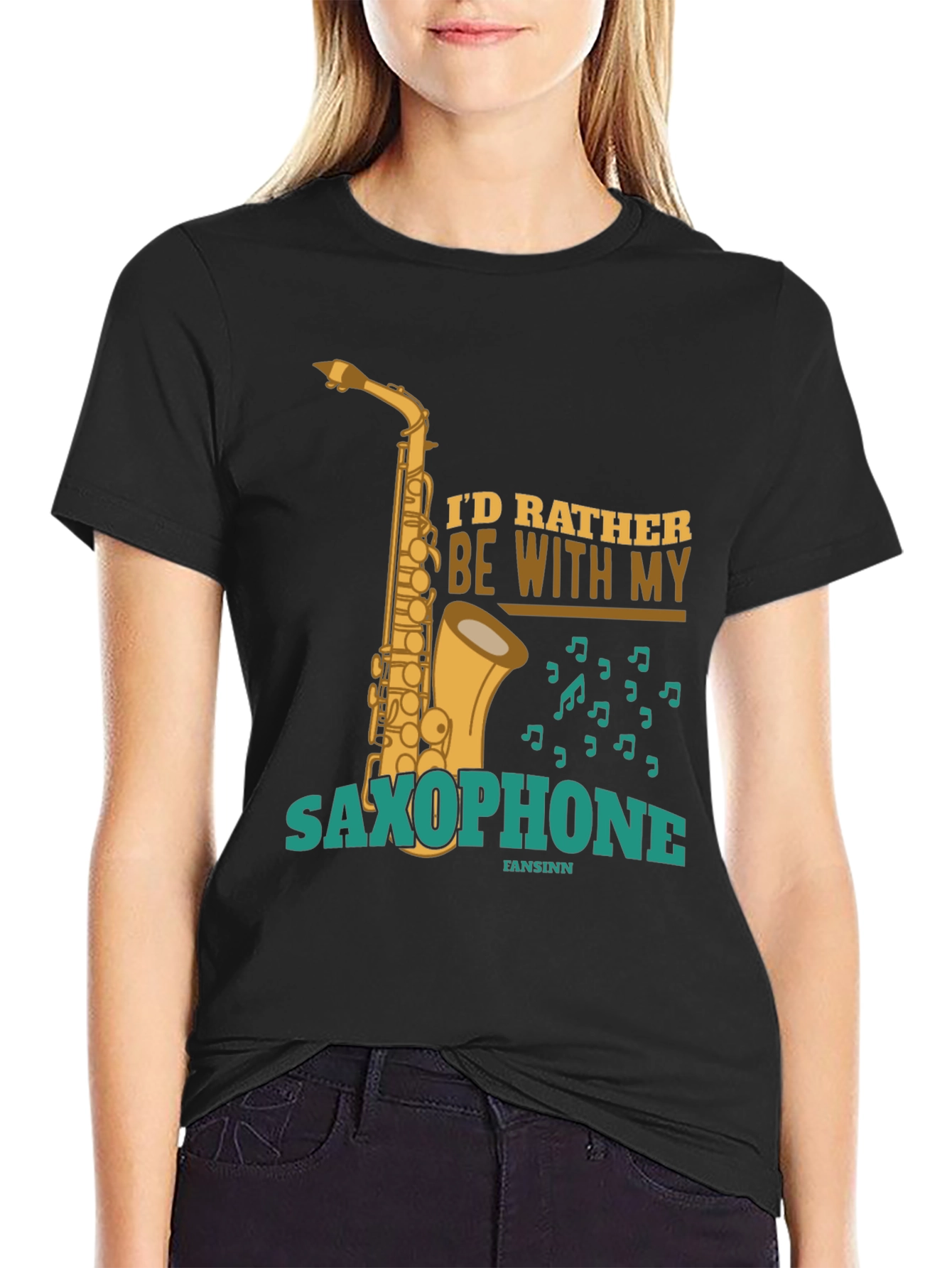 Saxophone Lover Graphic Tee - Id Rather Be With My Saxophone