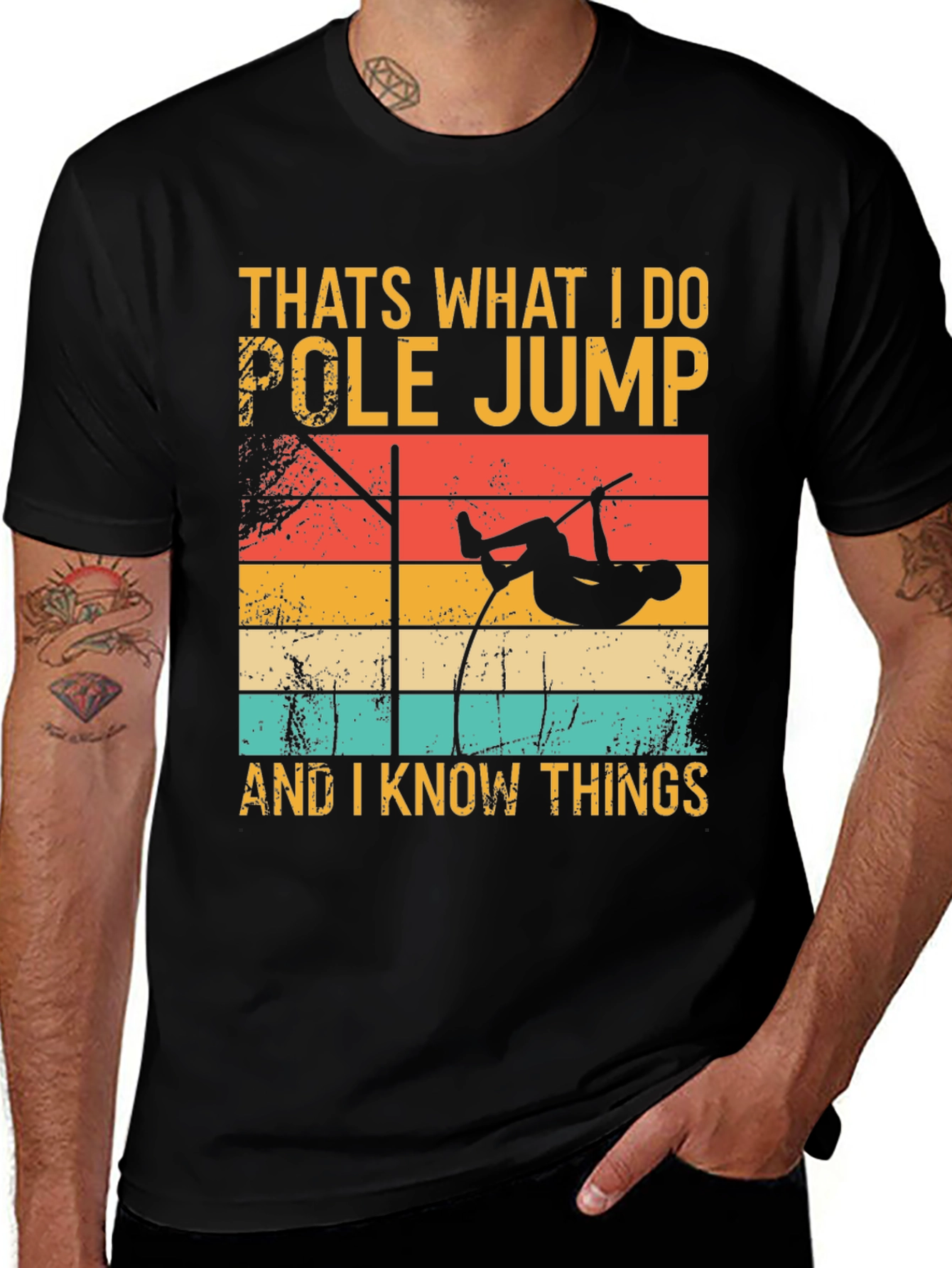 Pole Jump T-Shirt: I Do Pole Jump and I Know Things Retro Style