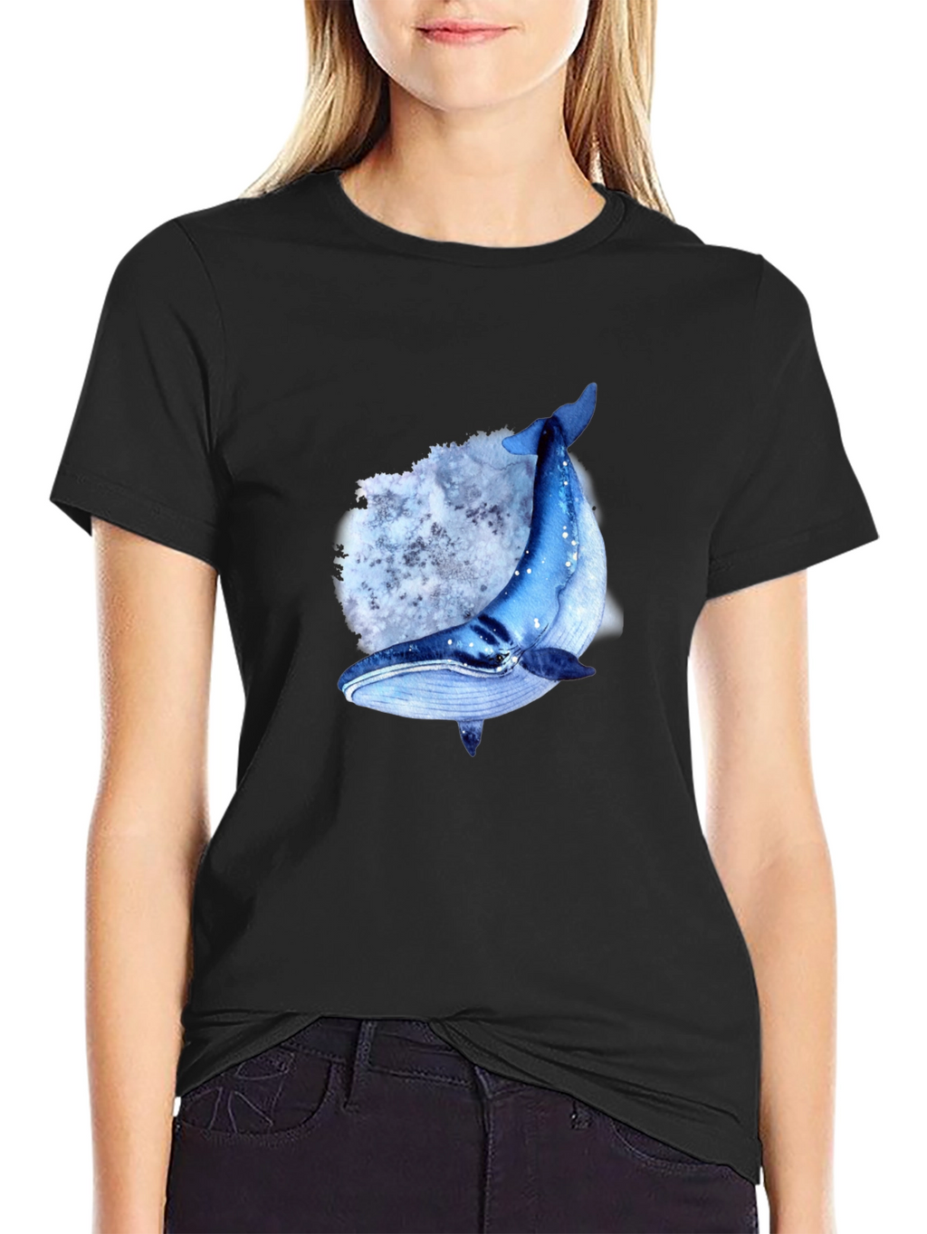Whale Graphic T-Shirt - Mens Black Tee