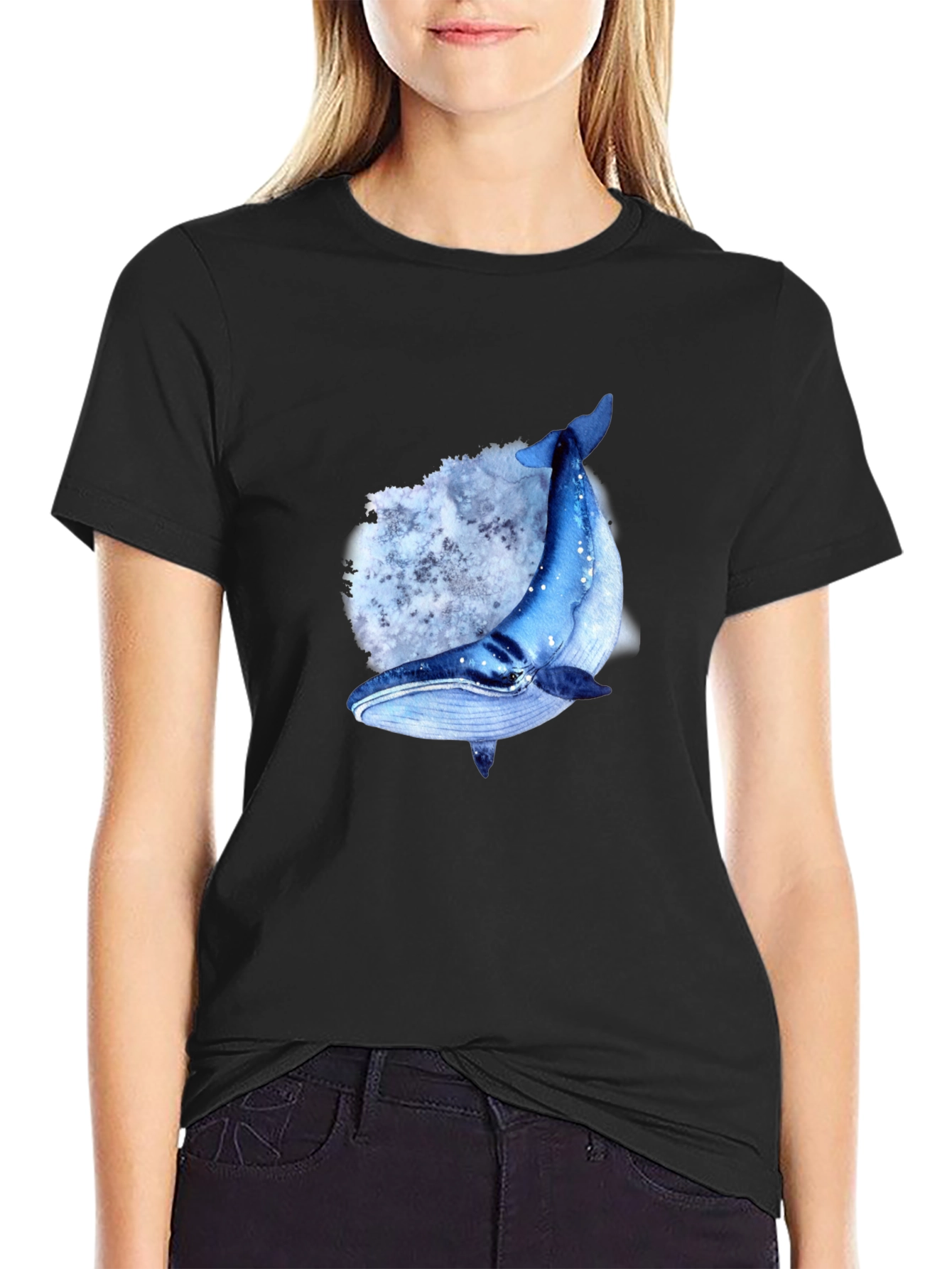 Whale Graphic T-Shirt - Mens Black Tee