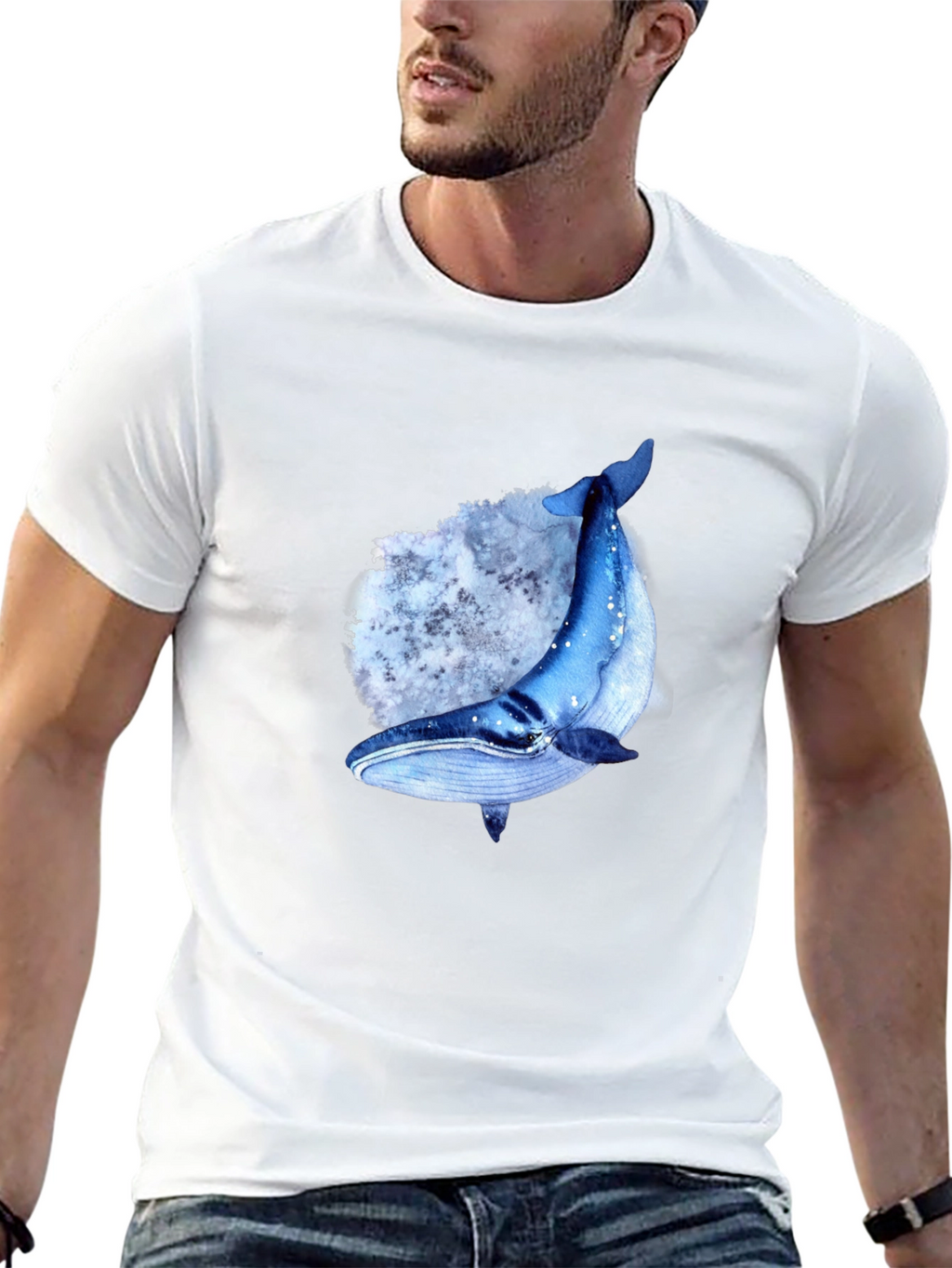 Whale Graphic T-Shirt - Mens Black Tee