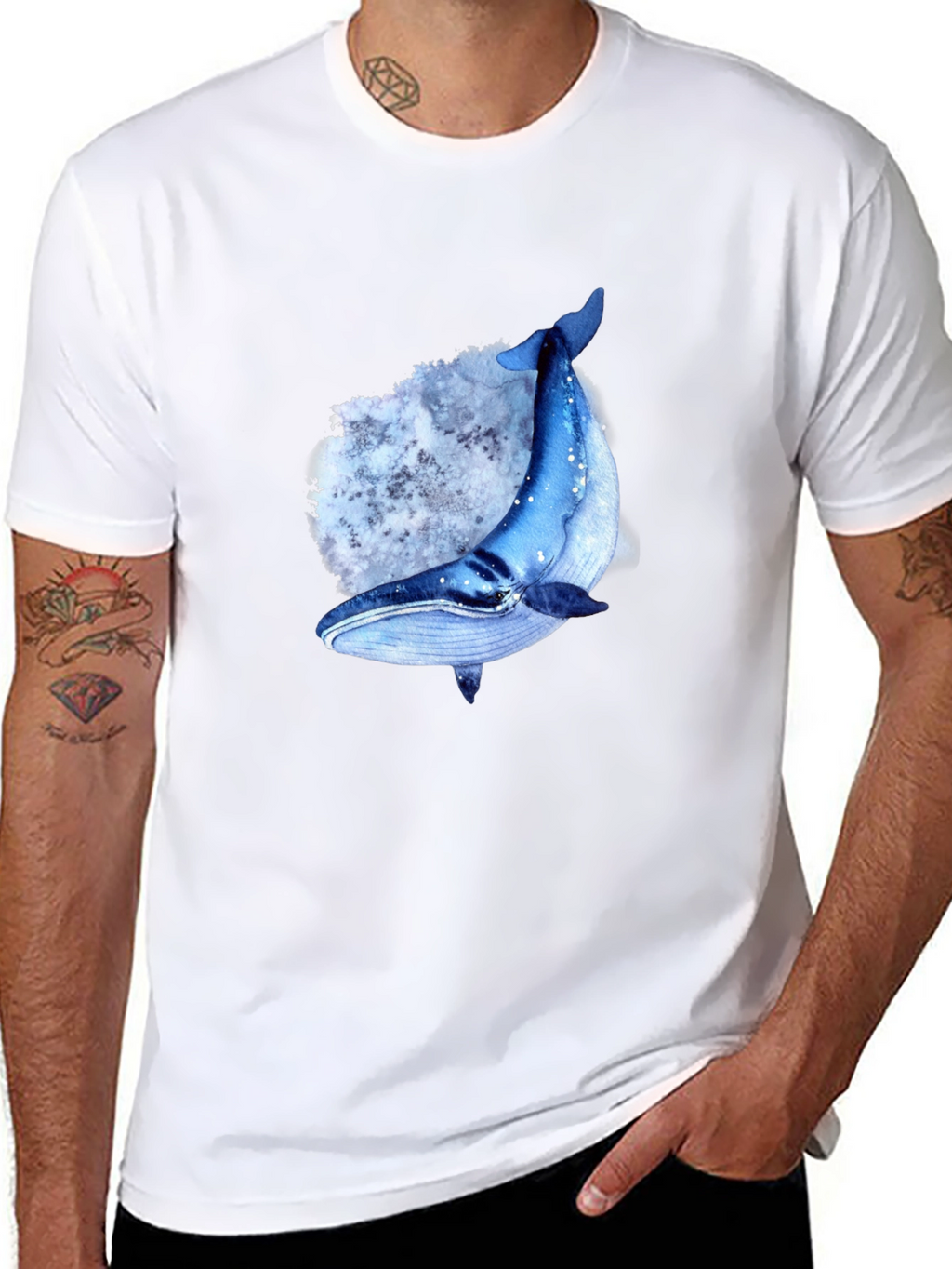 Whale Graphic T-Shirt - Mens Black Tee