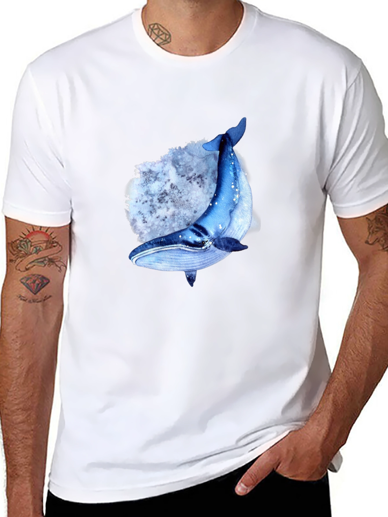 Whale Graphic T-Shirt - Mens Black Tee