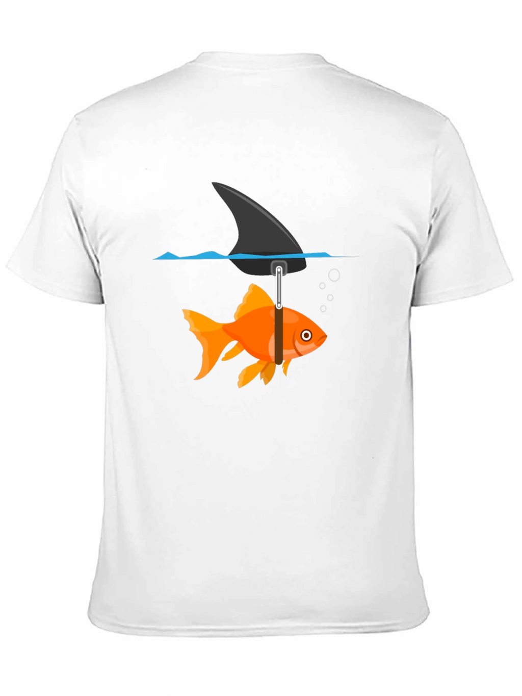 Funny Goldfish Shark Fin Black T-Shirt