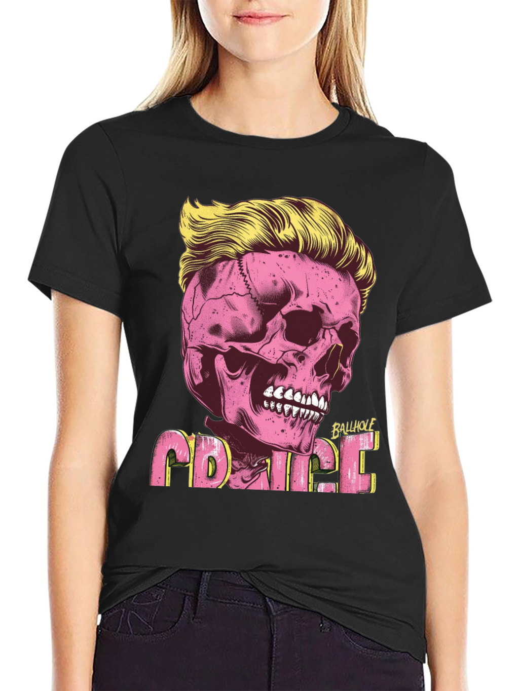 Skull with Hair T-shirt