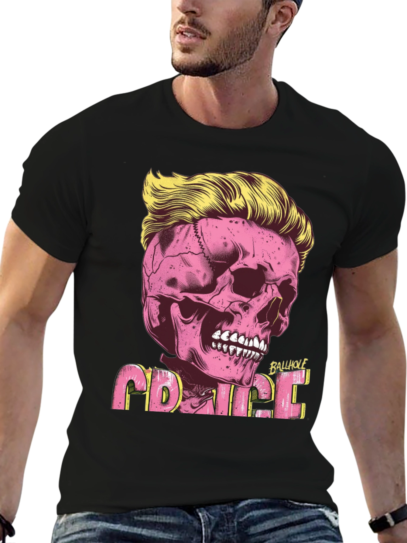 Skull with Hair T-shirt