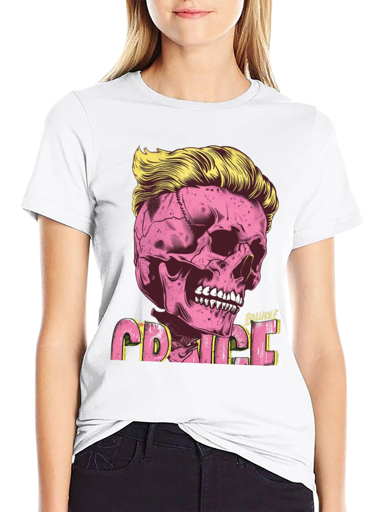 Skull with Hair T-shirt