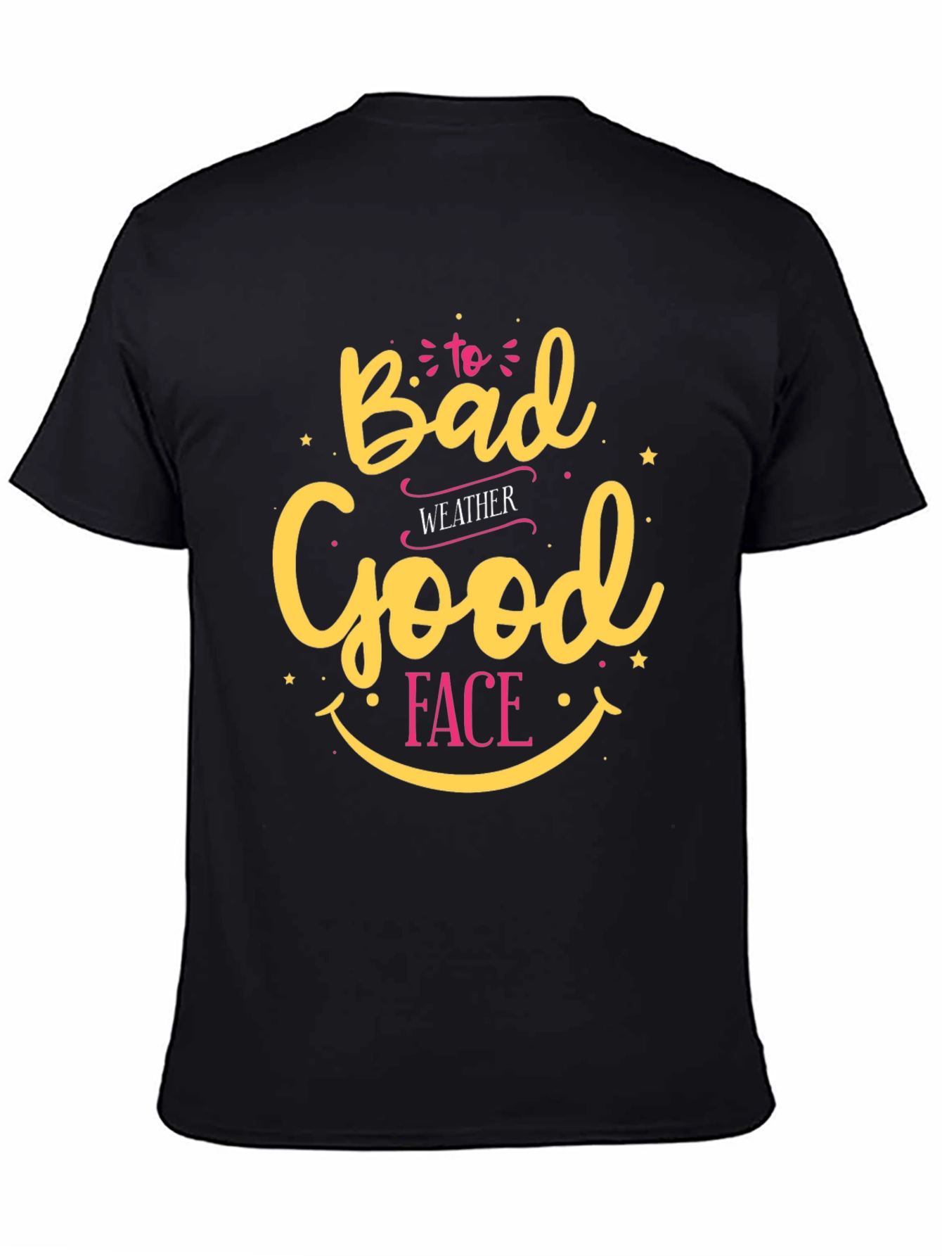 Bad Weather Good Face Black Graphic Tee