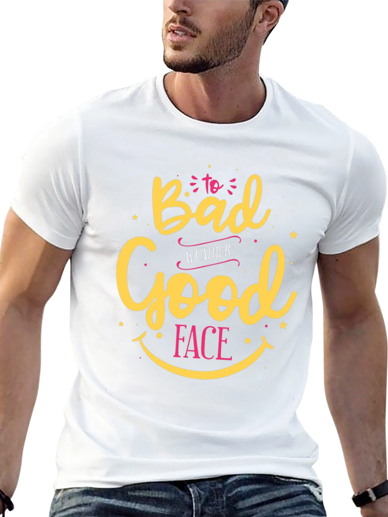 Bad Weather Good Face Black Graphic Tee