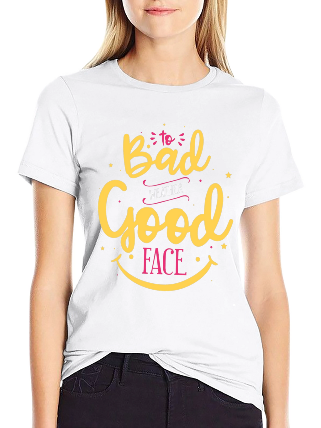Bad Weather Good Face Black Graphic Tee