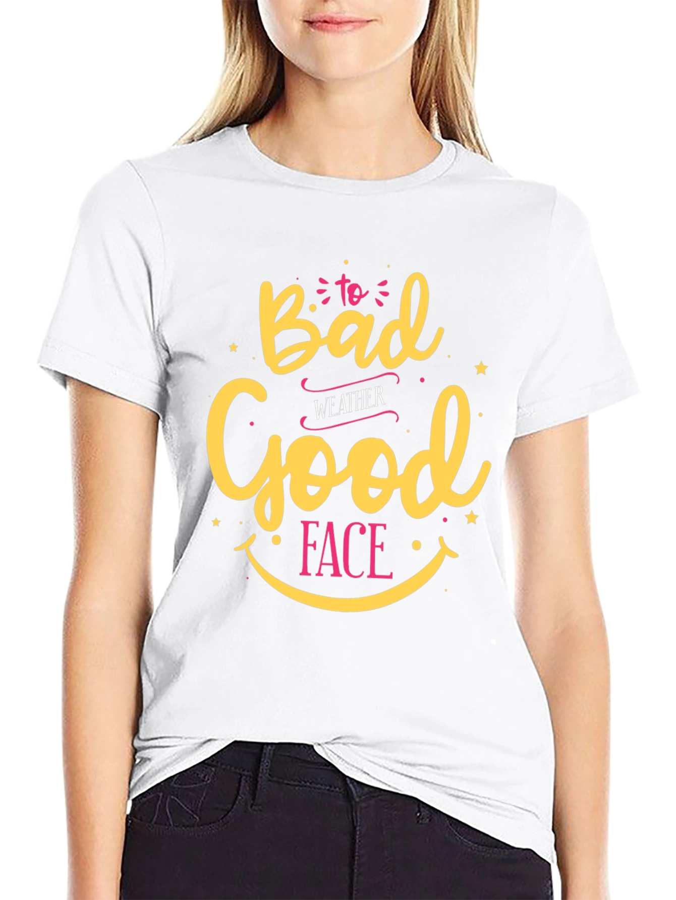 Bad Weather Good Face Black Graphic Tee