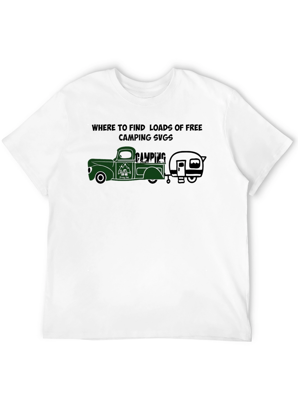 Camping SVG T-Shirt - Truck & Trailer Design
