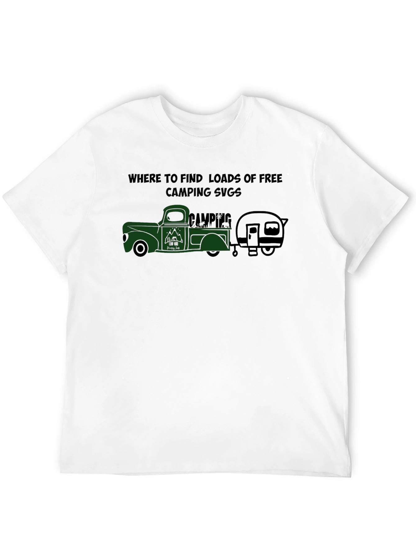Camping SVG T-Shirt - Truck & Trailer Design