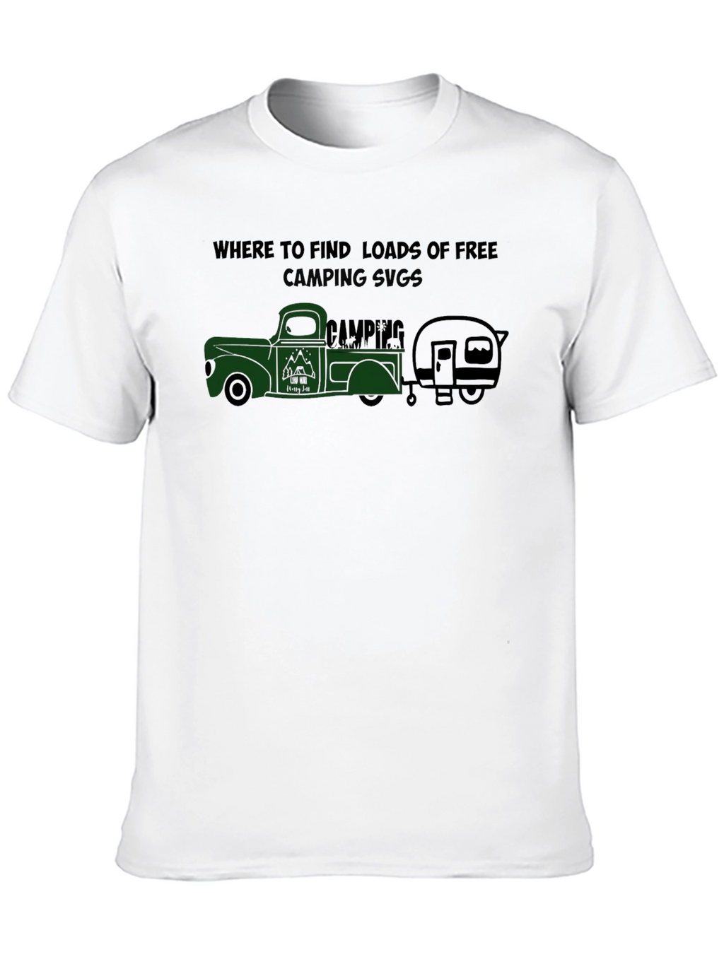 Camping SVG T-Shirt - Truck & Trailer Design
