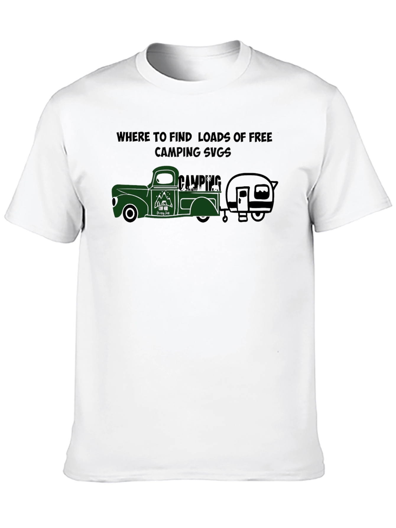 Camping SVG T-Shirt - Truck & Trailer Design