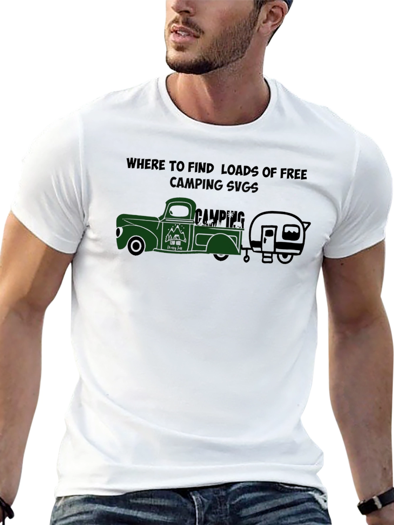 Camping SVG T-Shirt - Truck & Trailer Design