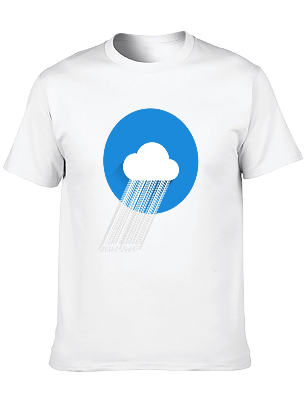 Modern Barcode Rain Cloud Graphic T-Shirt