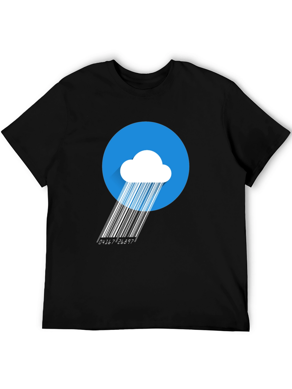 Modern Barcode Rain Cloud Graphic T-Shirt