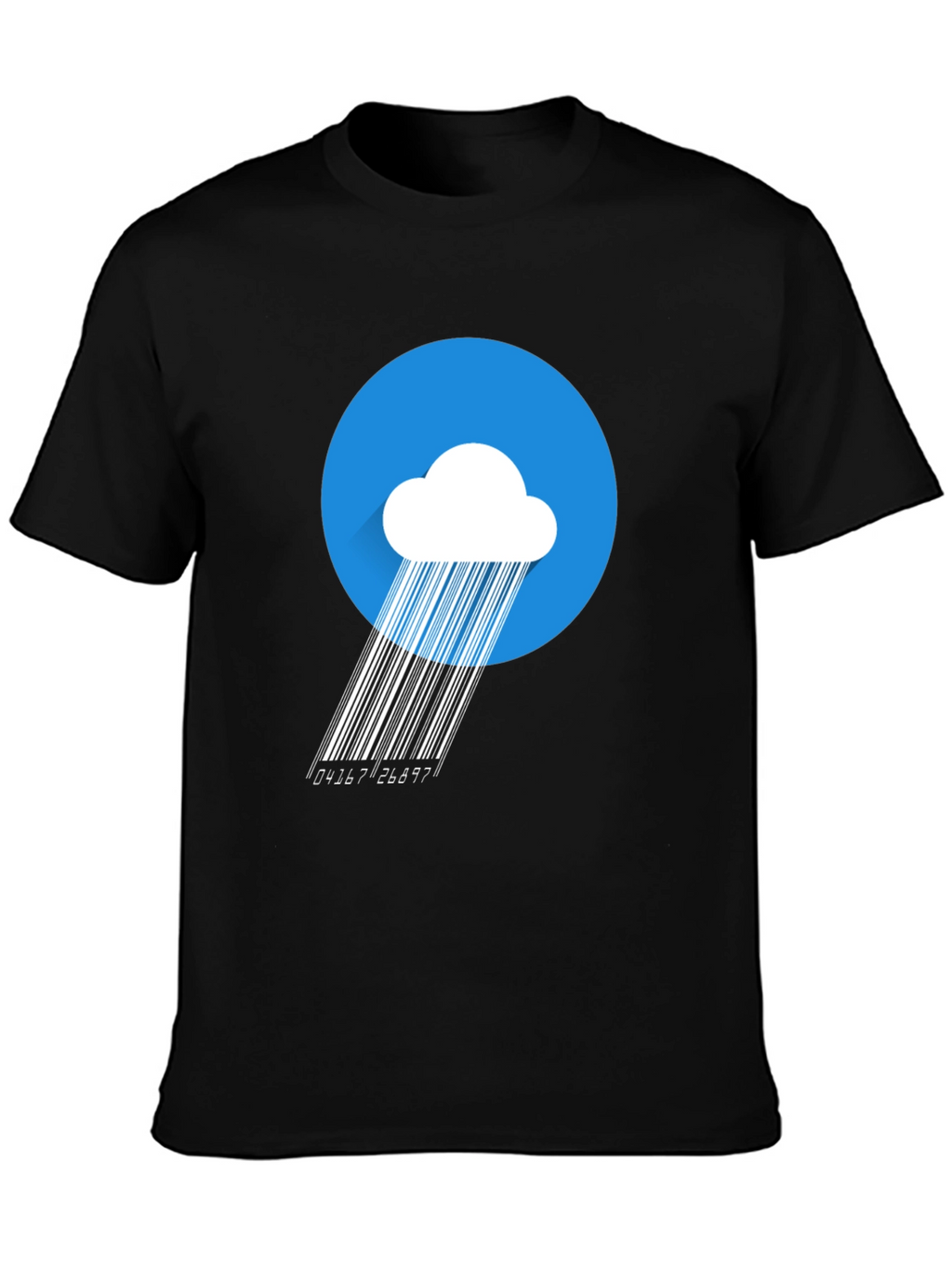 Modern Barcode Rain Cloud Graphic T-Shirt
