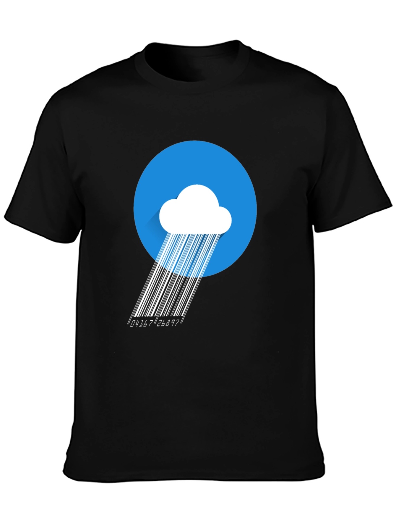 Modern Barcode Rain Cloud Graphic T-Shirt