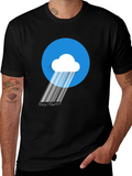Modern Barcode Rain Cloud Graphic T-Shirt