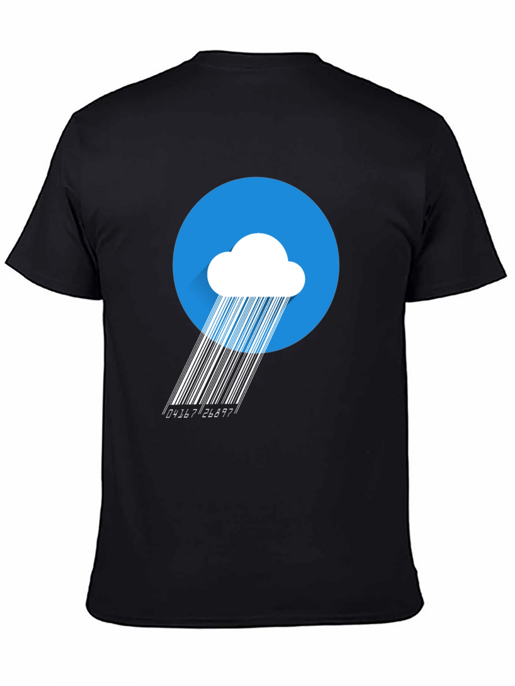 Modern Barcode Rain Cloud Graphic T-Shirt