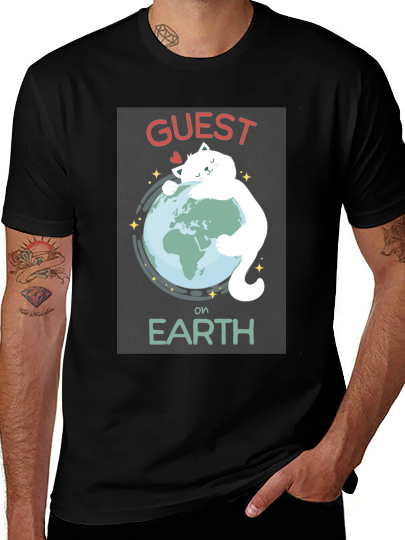 Guest on Earth Black Graphic T-Shirt